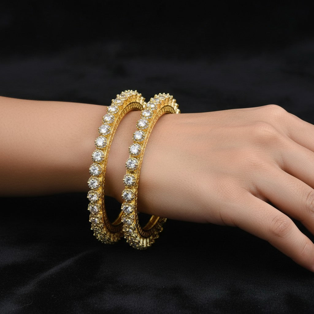 Crystal Solitaire Bangles