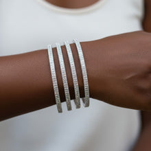 Elegant Crystal Line Bangles (Set of Four)