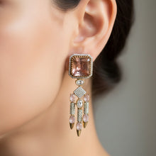 Royal Pink Crystal Dangle Earrings