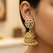 Ruby Blossom Heritage Jhumka Earrings