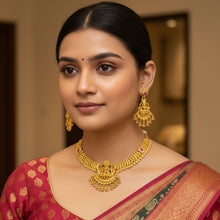 Lakshmi Vaibhav Antique Temple Necklace Set