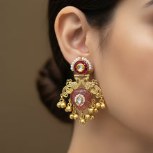 Padma Mayura Polki Jhumka Earrings