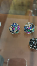 Multicolor Floral Gemstone Earrings
