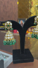 Ruby Kundan Jhumkas with Polki Work