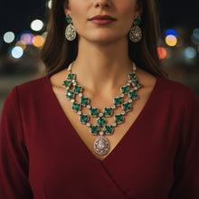 Emerald Radiance Polki Necklace Set