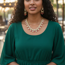 Ruby and Polki Teardrop Jewelry Set