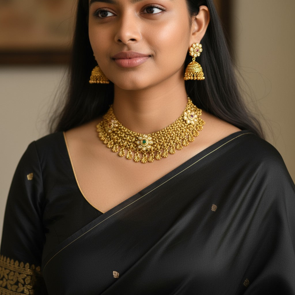 Nizam Gold Filigree Choker Set