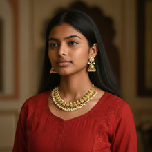 Antique Golden Temple Necklace Set