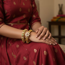 Enchanted Blossom Kundan Bangles