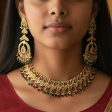 Ruby Emerald Designer Necklace Set