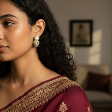 Regal Teardrop Kundan Hoop Earrings