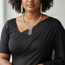 Radiant Cascade Golden American Diamond Set