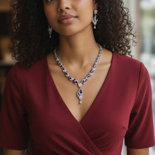 Royal Blue Teardrop Necklace Set