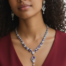 Royal Blue Teardrop Necklace Set