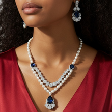 Pearl Sapphire Elegance Necklace Set