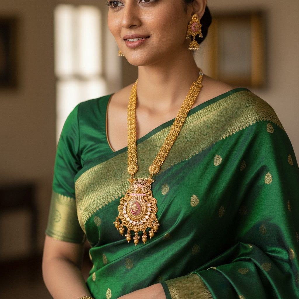 Royal Lotus Temple Necklace Set