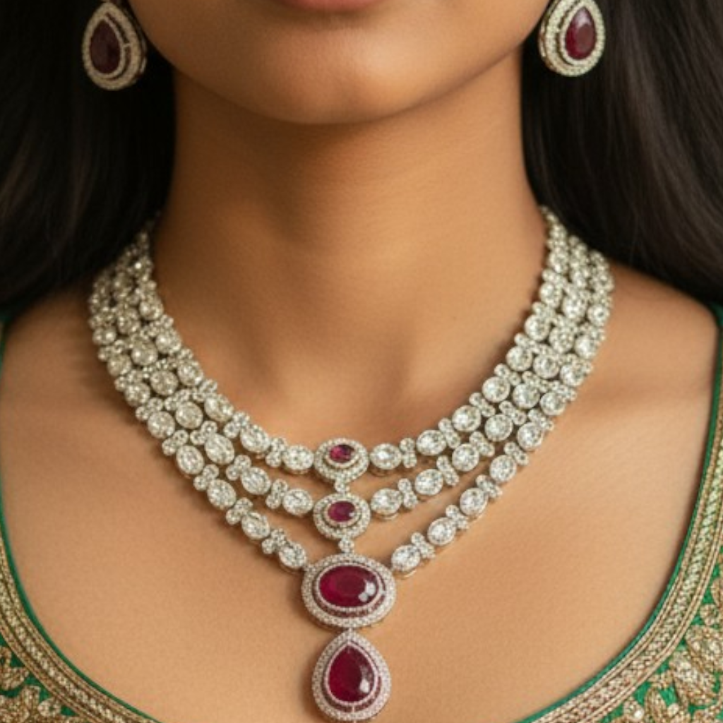 Regal Ruby Kundan Set