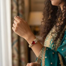 Crimson Majesty Kundan Bracelet