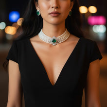 Regal Emerald Pearl Choker Set