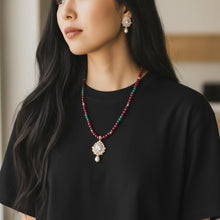 Elegant Pearl Drop AD Necklace Set