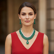 Royal Emerald Cascade Necklace Set