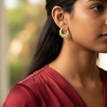 Royal Kundan Crescent Hoop Earrings