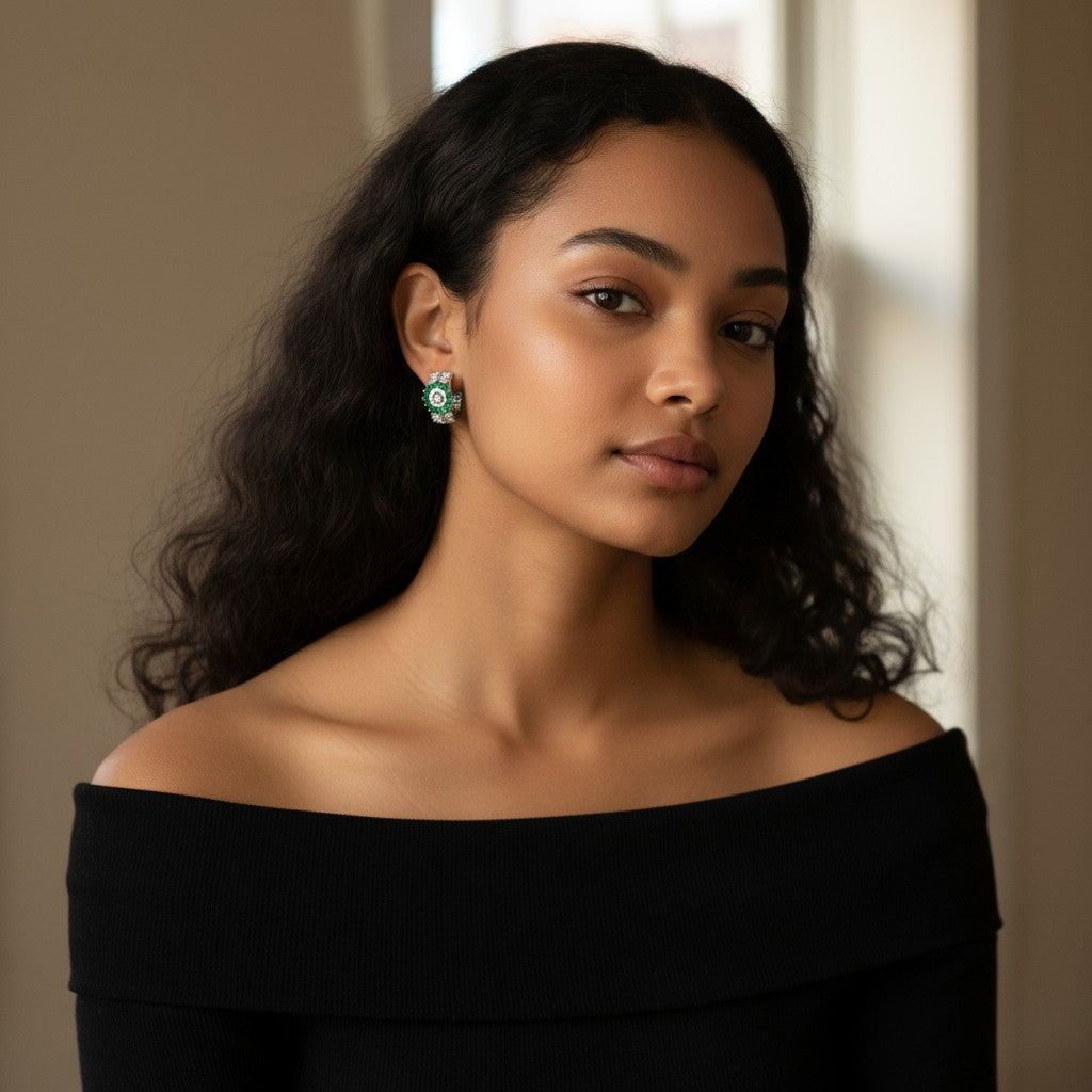 Mystic Gemstone Hoop Earrings