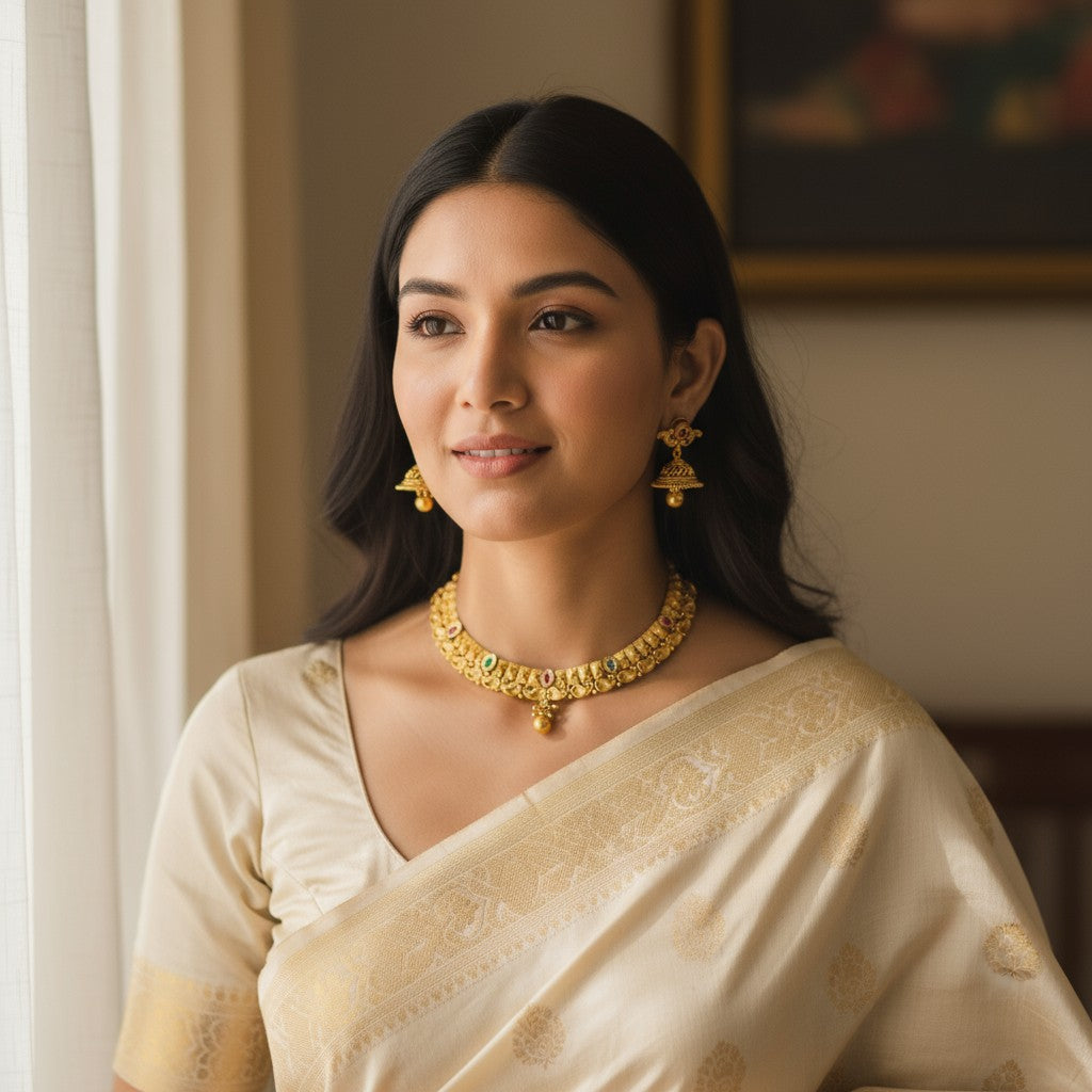 Antique Temple Design Necklace Set