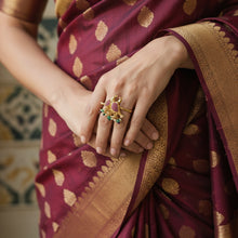 Twin Birds Gemstone Ring