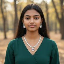 American Diamond and Ruby Necklace Set