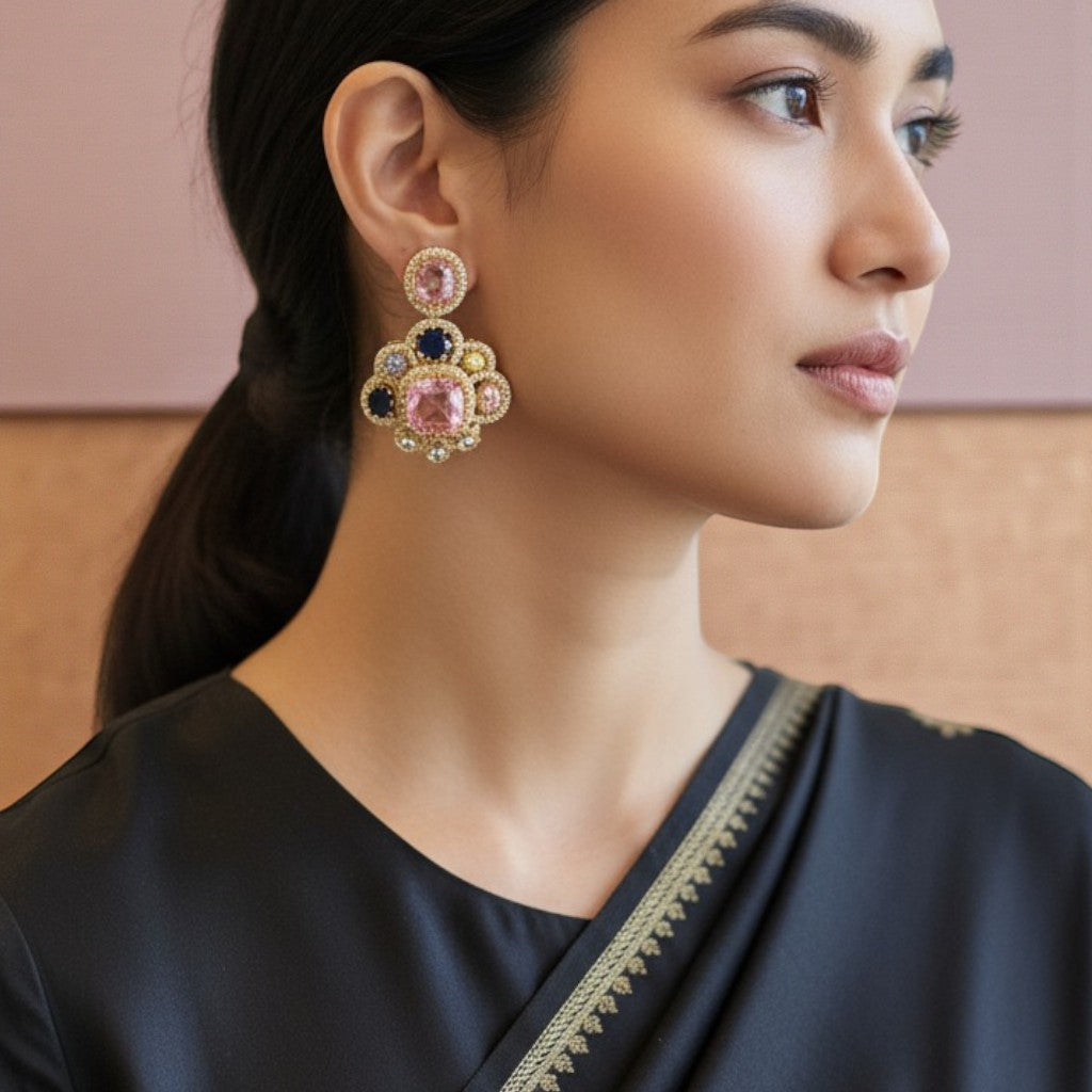 Royal Blush Crystal Earrings