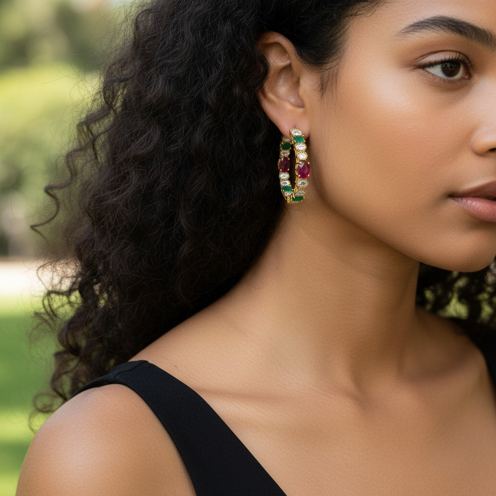 Multicolor Royale Hoop Earrings