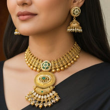 Heritage Temple Golden Necklace Set