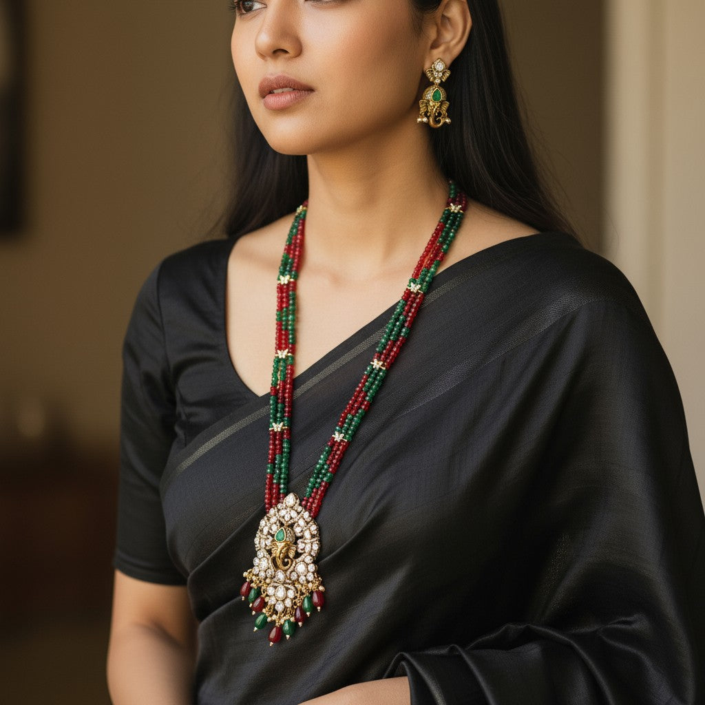 Regal Ganesha Beaded Necklace Set